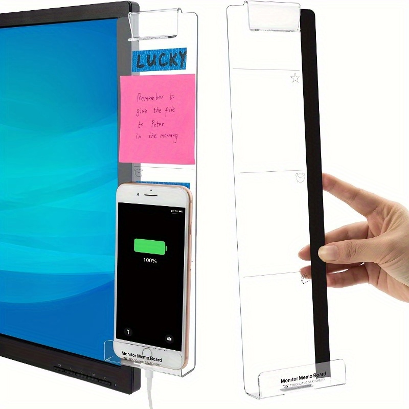 

2pcs Computer Monitor Memo Board: Perfect Office Accessories For Women & Men - Home Office Decor & Desktop Message Holder