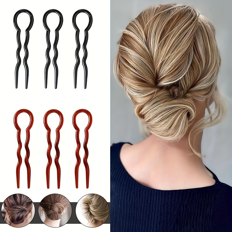 4er Set Französische Haarnadeln – U-förmig, Gold & Silber Für Elegante Frisuren