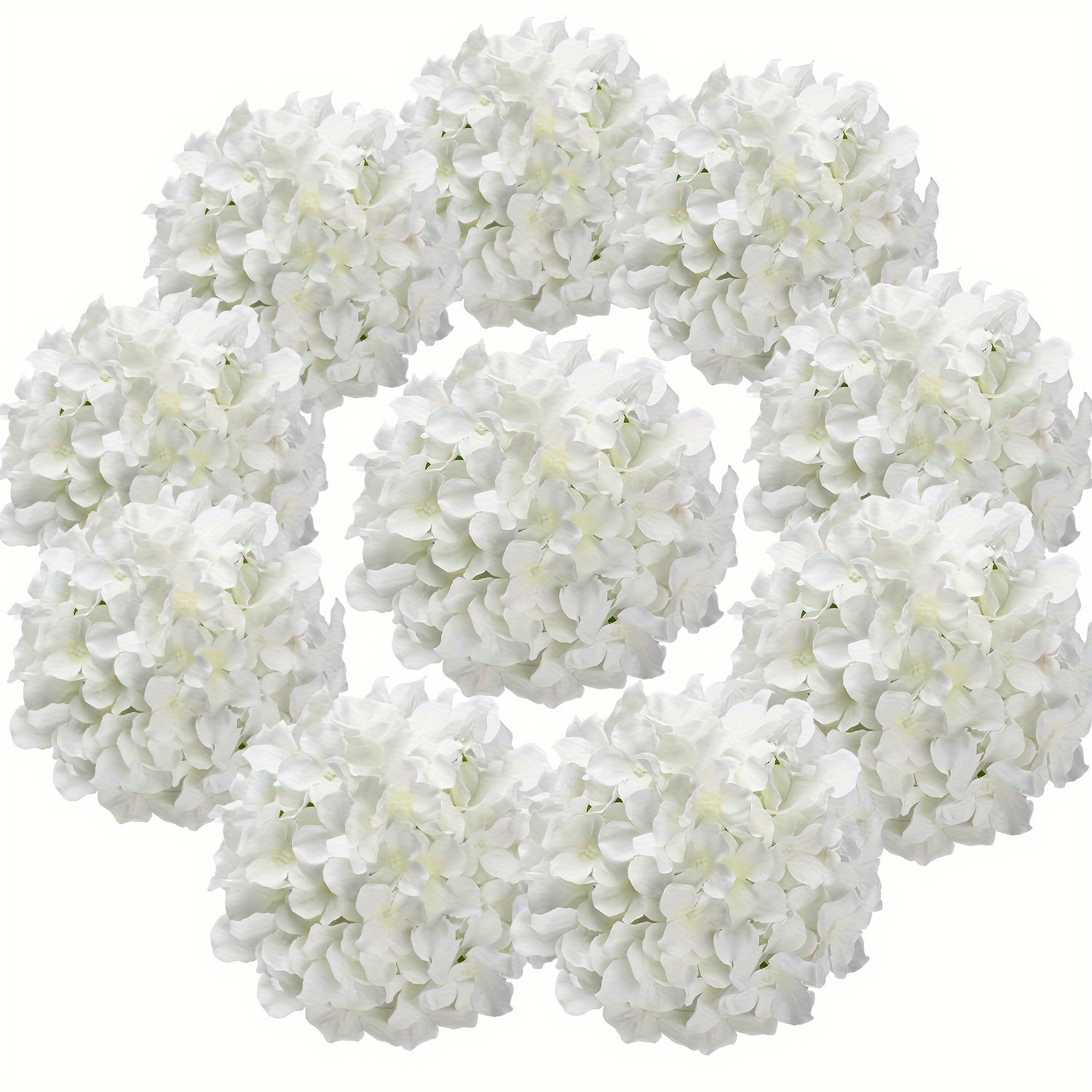 12pcs Elegant White Fabric Hydrangea Flowers With Stems - Ideal For Weddings, Birthdays, Anniversaries & Home Decor, Christmas Decor