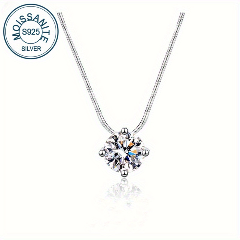 

925 1-2ct Moissanite Snake Exquisite Clavicle Temperament Wedding Banquet 's Day Mother's Day Box