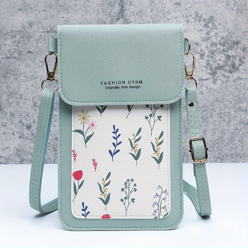 Touchscreen Cell Phone Bag Mini Pu Shoulder Purse Floral Temu Canada