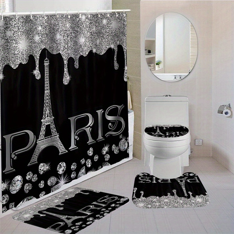 

1/4pcs Bathroom Set, Polyester Shower Curtain (70.87"x70.87") 12 , , Bath Mat And Rug, And , Bathroom Accessories