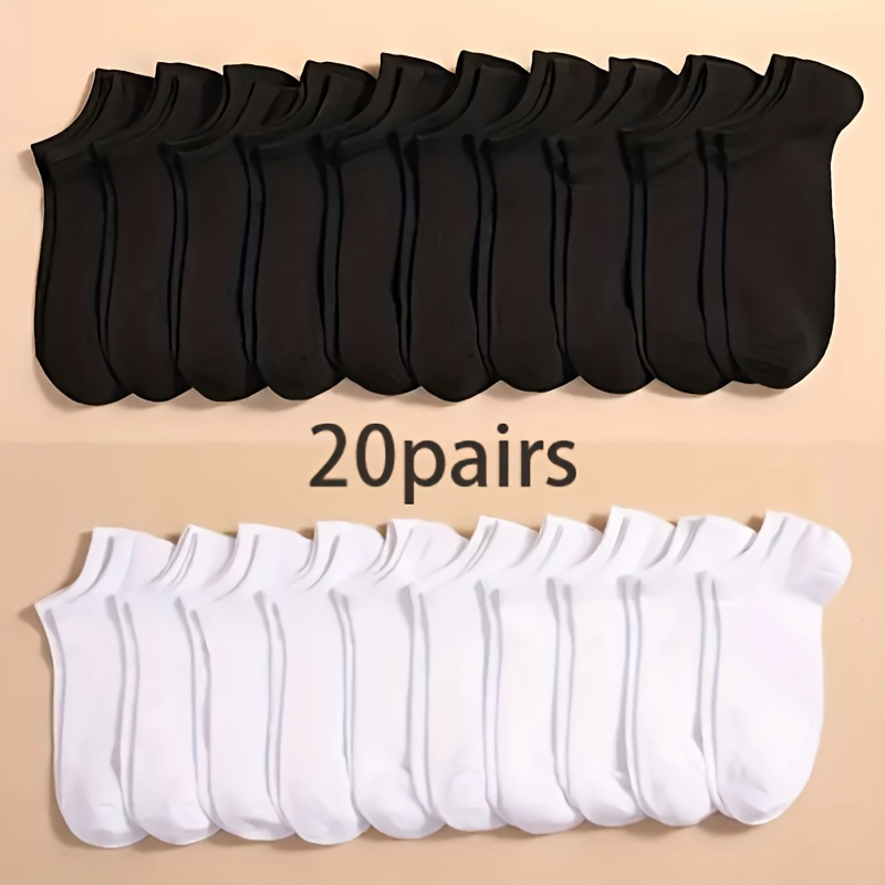 

5/10/20 Pairs Of Unisex Solid Colour No Show Socks, Comfy Breathable Casual Soft & Elastic Socks, Spring & Summer