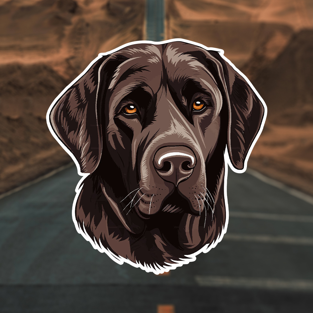 

Chocolate Labrador Dog Vinyl Decal Sticker - Durable Paper Material For Car Exterior Accessories