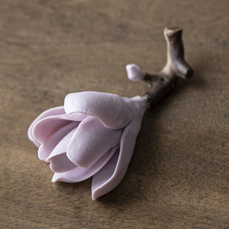 Image of 1pc Ceramic Magnolia Incense Pedestal, Incense Holder Chinese Decorations For Home White Decor Yoga Meditation Zen