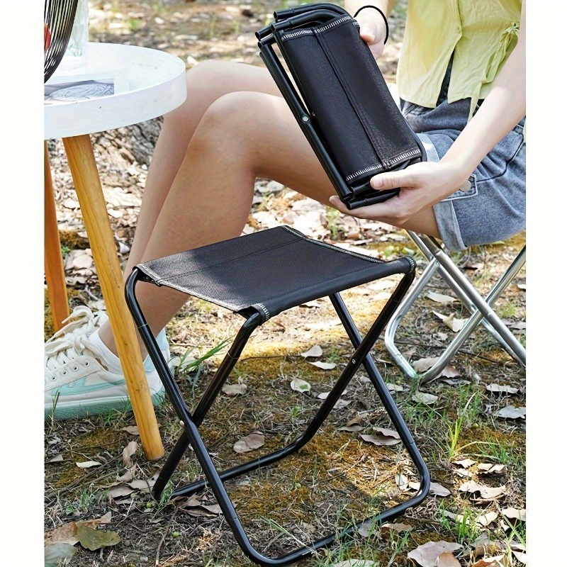 1pc Compact & Lightweight Folding Stool - Durable, Portable Chair for  Camping, Picnics, Travel & BBQ - Easy Setup, Sleek Black