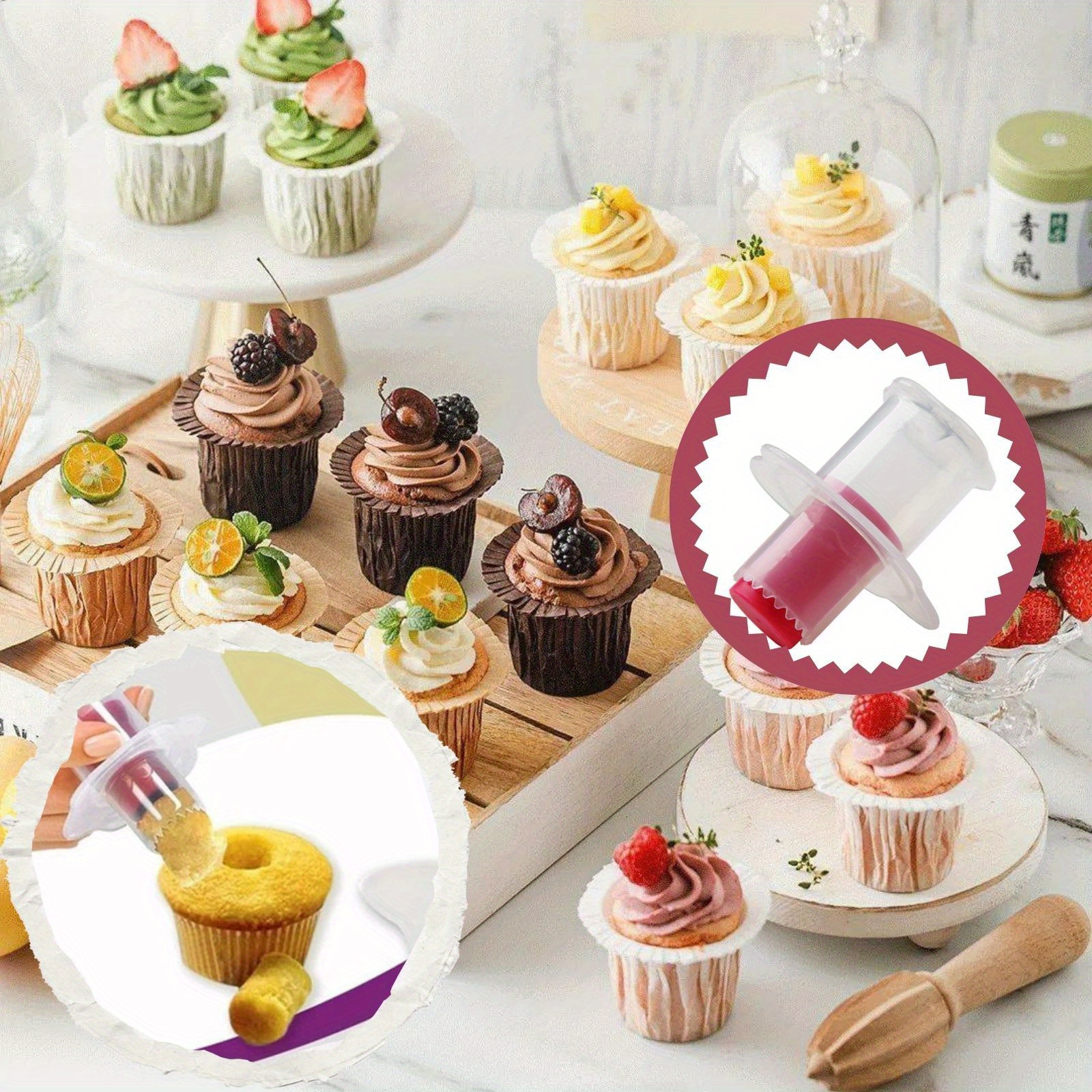 1pc sweetdelight polypropylene pp cupcake corer precision filling tool for diy baking cake decorating   design   fun filled cupcakes details 1