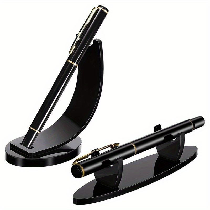2pcs Acrylic Pen Holder Display Stand, Pencil Display Holder, Fountain Pen Ballpoint Pen Display Rack, Desktop Pen Storage Holder