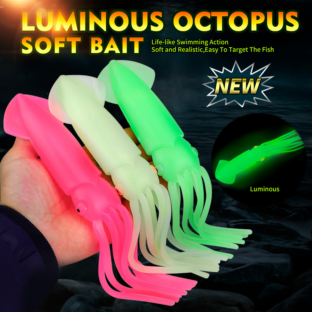 

3/6pcs Realistic Squid Lure, Luminous Soft Lure, Trolling Lure For Boat Fishing & Saltwater Fishing