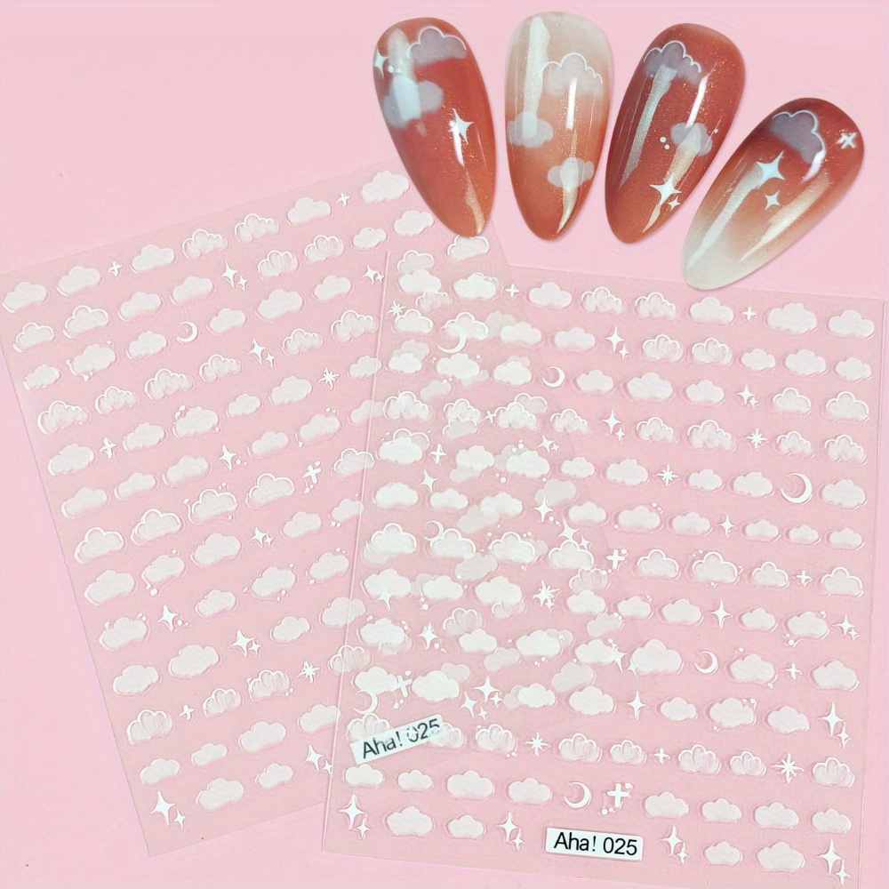 

1pc, Clouds Stars And Moon Pattern Nail Art Stickers, Easy-to-apply Manicure Decals, Diy Nail Decoration, Nail Accessories For Nail Art Enthusiasts