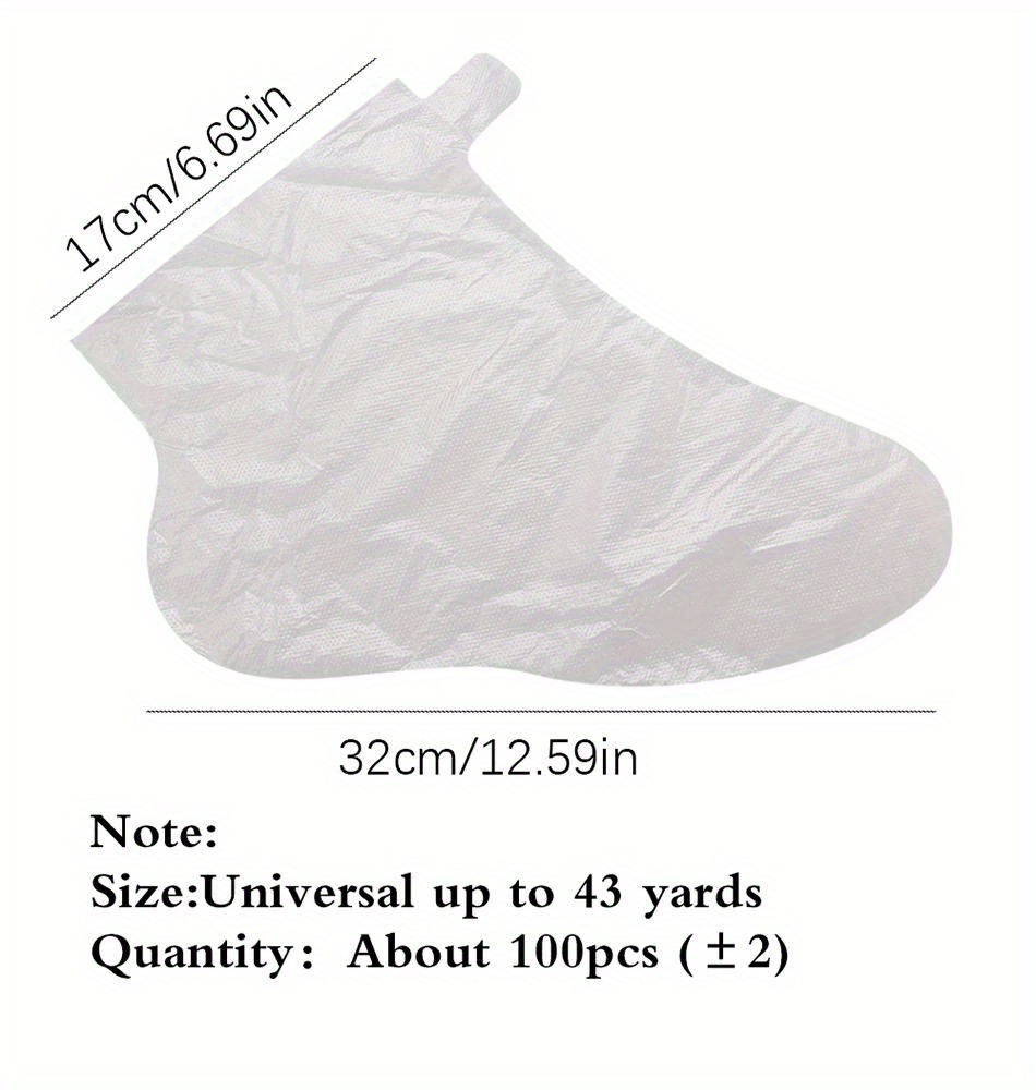 100pcs disposable foot mask cover, plastic foot cover, suitable for foot repair, foot moisturizing socks SPA foot care, transparent foot mask socks for trial shoes, with stickers, comfortable closure.