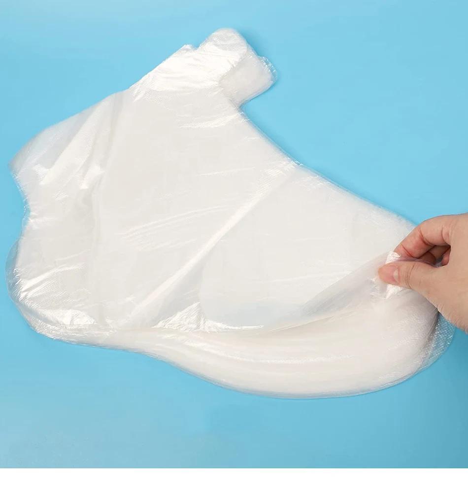 100pcs disposable foot mask cover, plastic foot cover, suitable for foot repair, foot moisturizing socks SPA foot care, transparent foot mask socks for trial shoes, with stickers, comfortable closure.