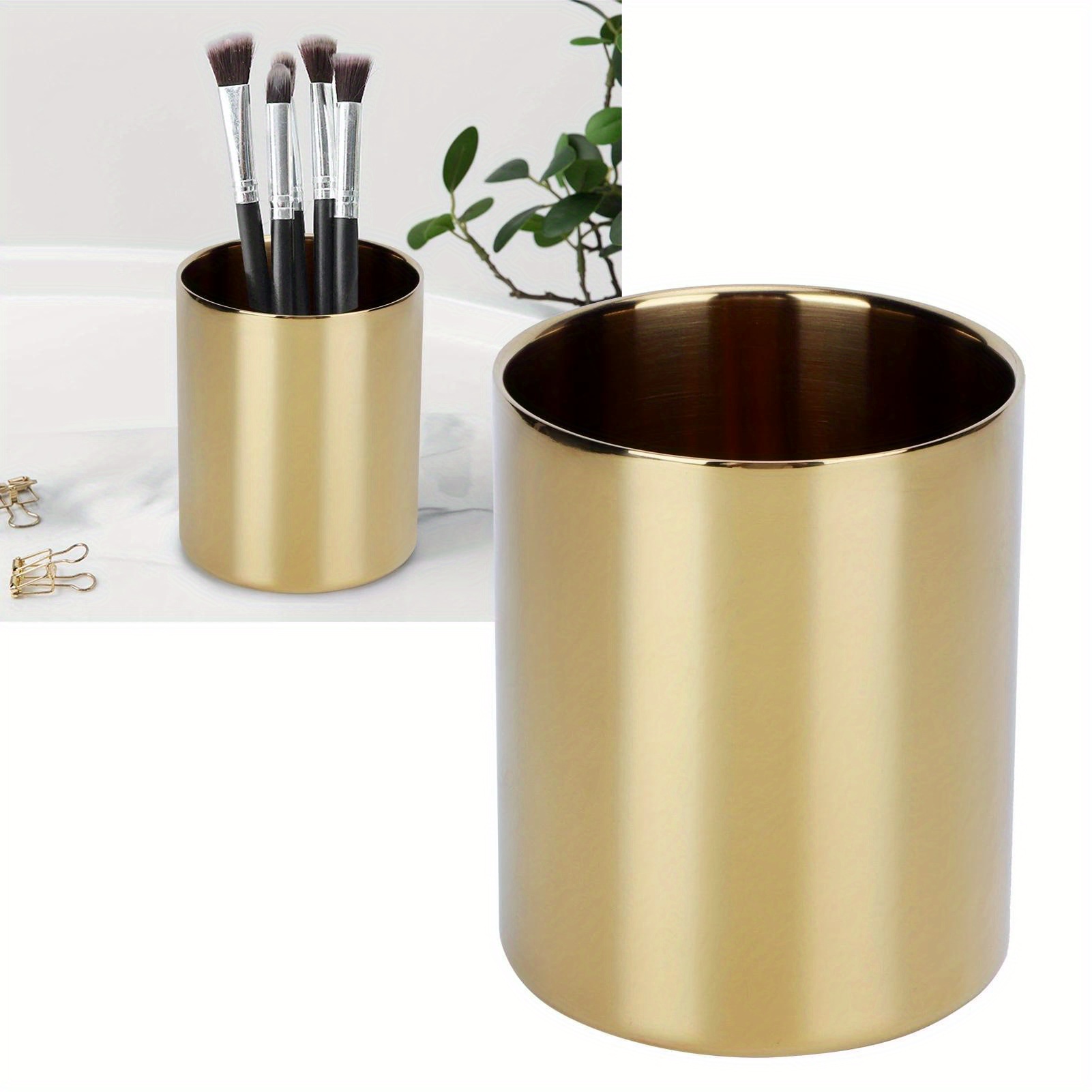 

1pc Stainless Steel Sign Holder Pen Holder Storage Golden Stainless Steel Bbq Chopstick Holder Straw Holder Knife And Fork Holder Straw Holder