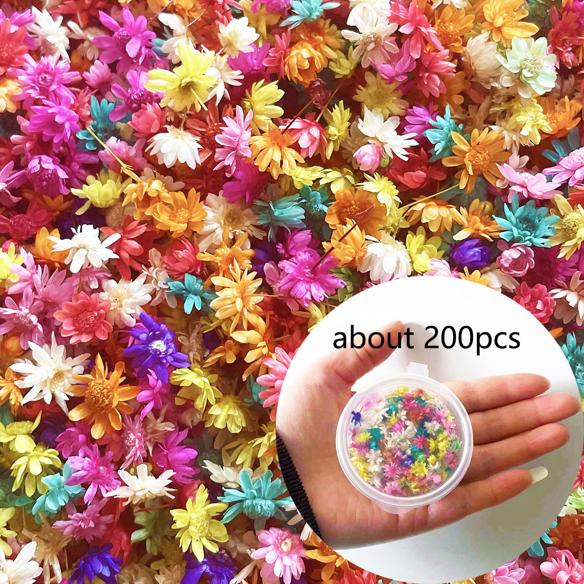 

1 Box About 200pcs Small Craft Resin Dried Flowers, Small Dried Flowers Suitable For Diy Jewelry Earrings Epoxy Resin Molds Filling, Flower Candle Making