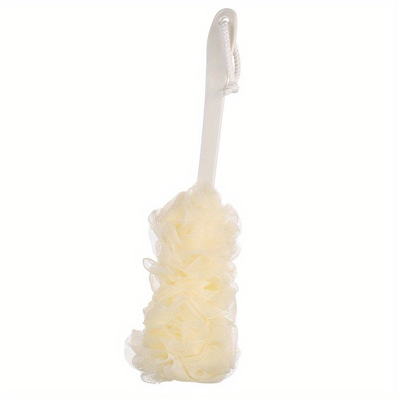 long handled sponge shower brush reusable high quality bath body scrubber for exfoliating massage back face no battery needed hand washable bathroom   scrubber   soft texture Product details 0