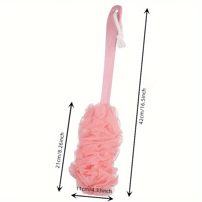 long handled sponge shower brush reusable high quality bath body scrubber for exfoliating massage back face no battery needed hand washable bathroom   scrubber   soft texture Product details 5