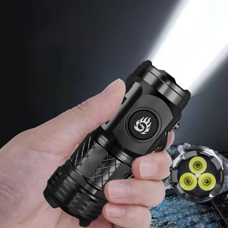 

Three-eyed Monster Mini Flash Super Power Flashlight Flashlight Strong Light Rechargeable Super Bright, Portable Lighting