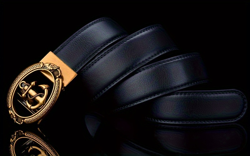 stylish nautical belt with anchor pu leather belt ideal valentines day surprise for him details 0