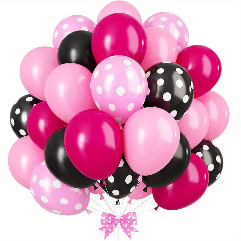 

40pcs, Black Pink Polka Dot Latex Balloons, Wedding Decor, Birthday Party Decor, Anniversary Decor, Graduation Decor, Holiday Decor, Mother's Day Decor, Indoor Outdoor Decor, Home Decor, Room Decor