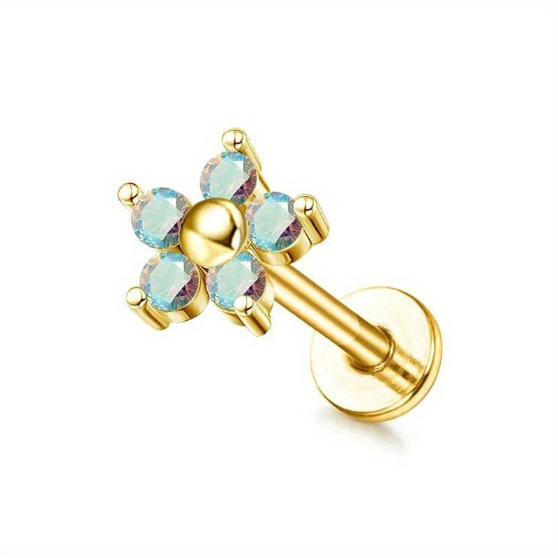 Copper 16G Cartilage Butterfly Moon Flower Stud Earrings