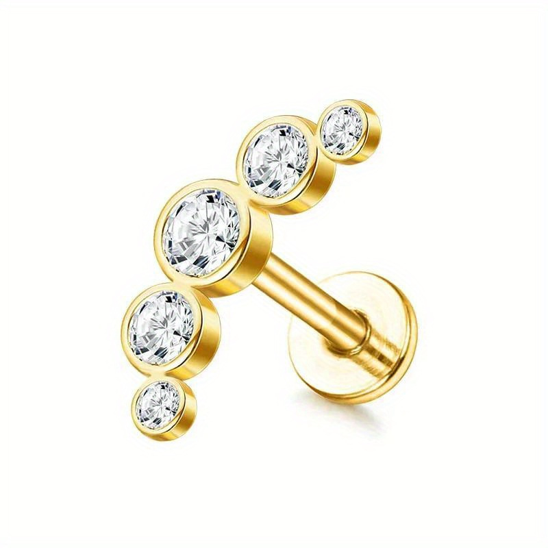 Copper 16G Cartilage Butterfly Moon Flower Stud Earrings