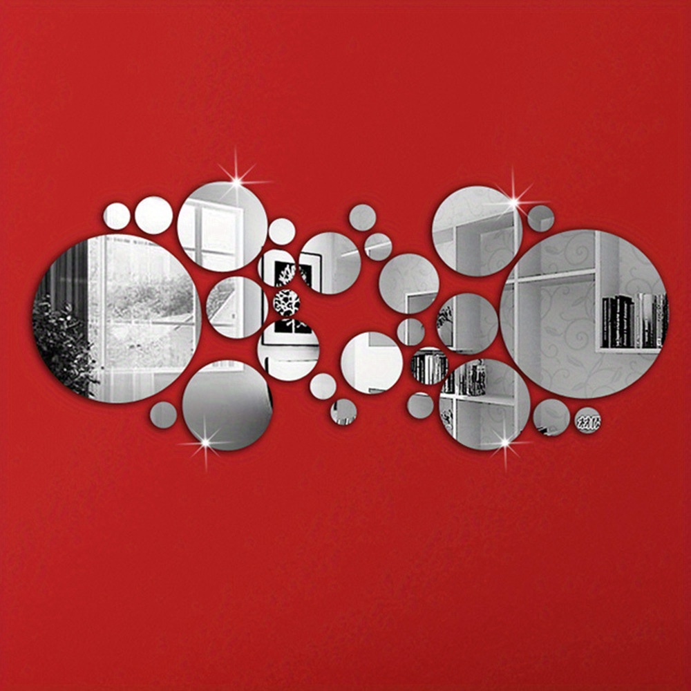 

32pcs Multi-size Acrylic Mosaic Mirror Sheet Home Decoration Handcraft Making Decoration