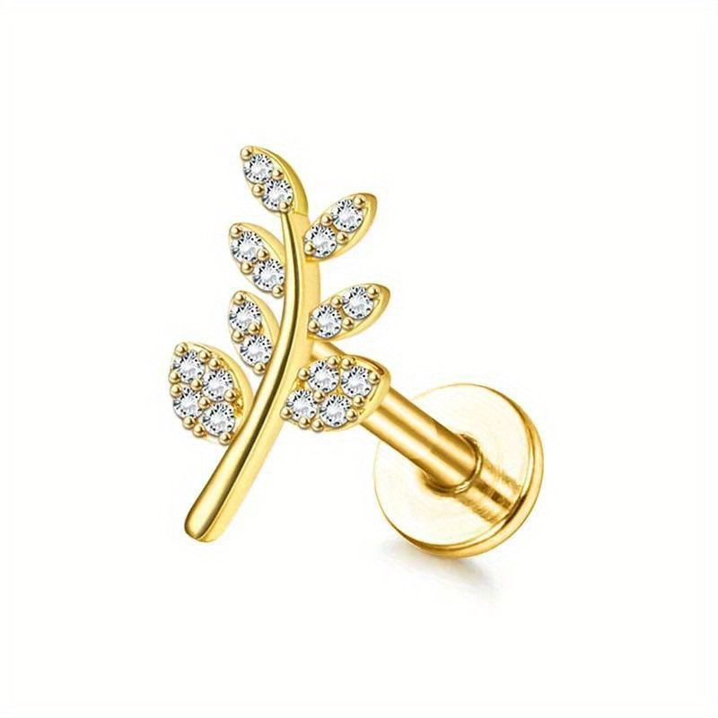 Copper 16G Cartilage Butterfly Moon Flower Stud Earrings