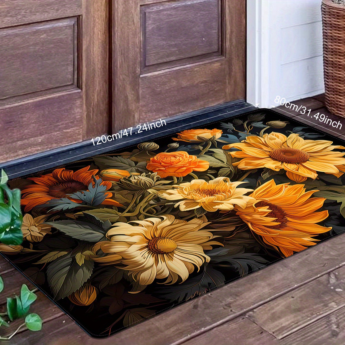 luxury floral door mat with plush flannel non slip sponge backing easy clean thick   for entryway living room bedroom bathroom kitchen   decor 1pc entrance mat adds style details 8