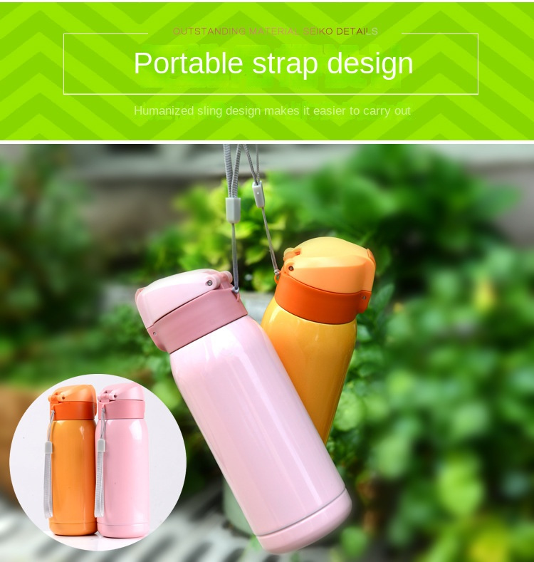 stainless steel insulated water bottle with carry strap leakproof portable travel mug for hot and cold beverages ideal for outdoor activities halloween gifts details 1