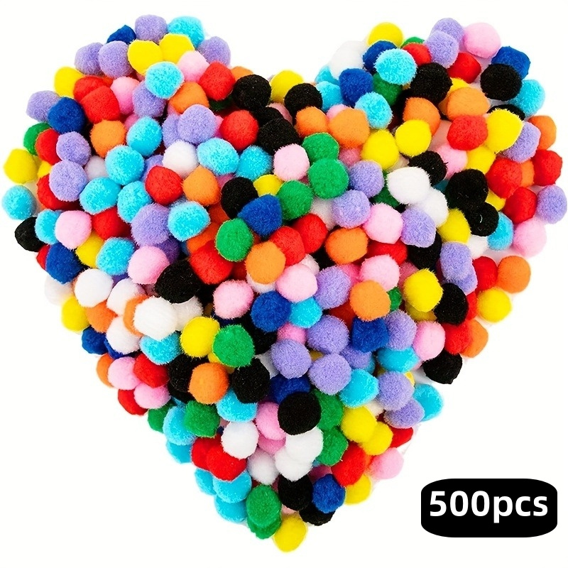 

500pcs 1 Inch Pom Poms, Craft Pom Pom Balls, Colorful Pompoms, For Art And Crafts Making Decoration