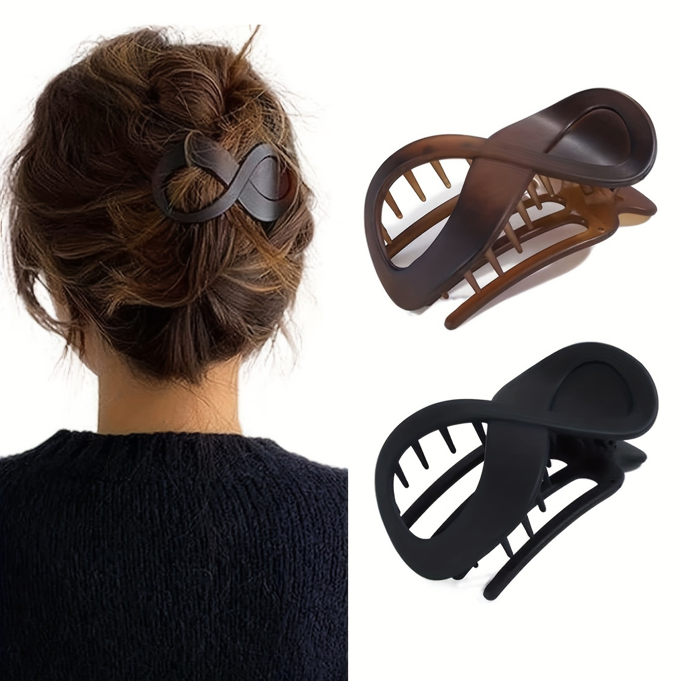 

Matte Hair Grab Clip Non Slip Ponytail Holder Trendy Hair Styling Accessories For Women And Daily Use Wear