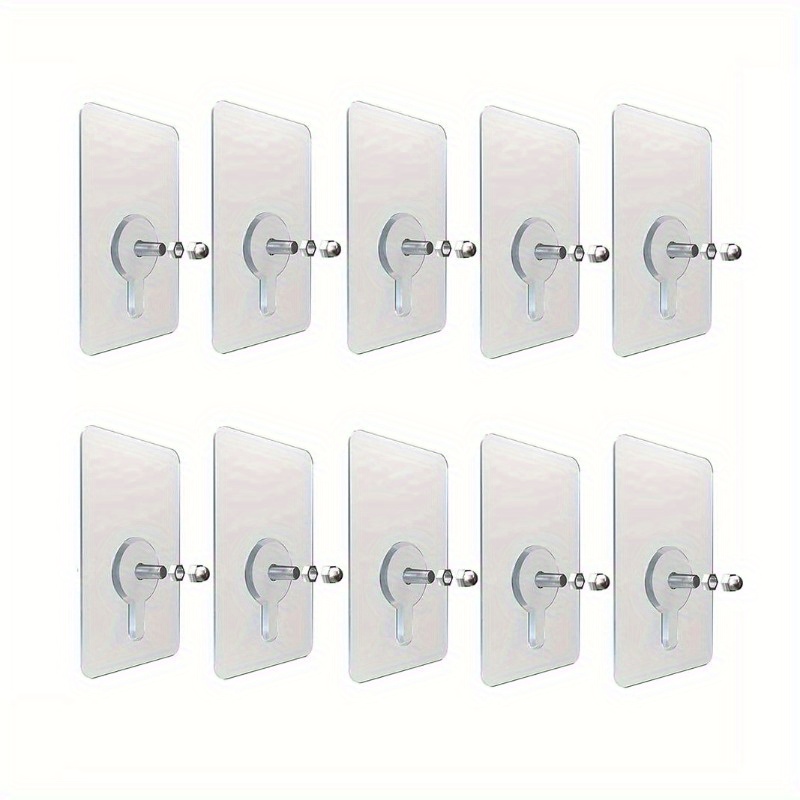 TEMU 10/20pcs Pvc Adhesive Nails For Wall Hooks - Non-trace, No Drilling, Self Waterproof - Ideal For Home Bathroom Kitchen Organization