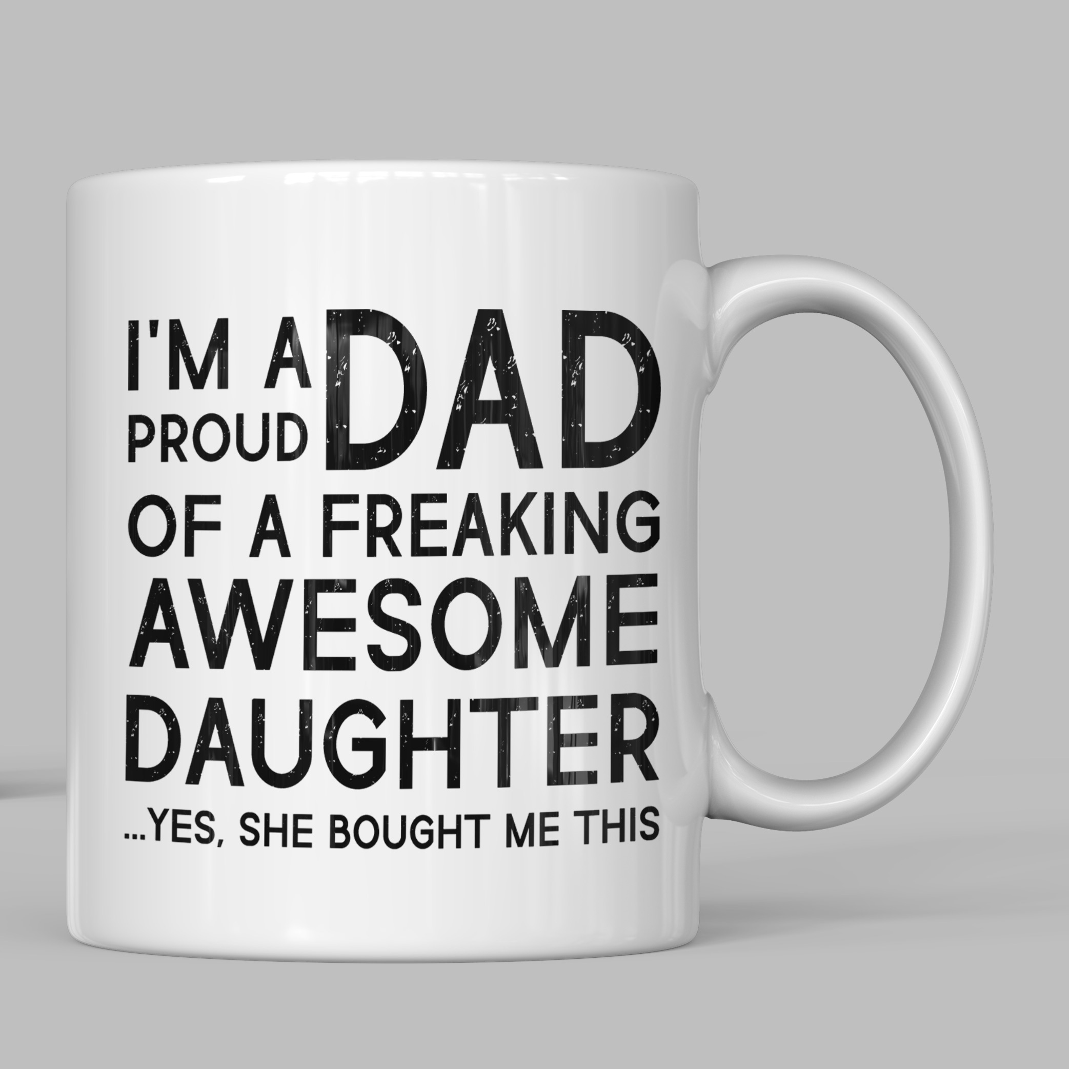 

1pc Funny Coffee Mug, Proud Dad Of An Awesome Daughter 11oz Ceramic Coffee Mug - Unique Father's Day And Birthday Gift For Dad For Restaurant