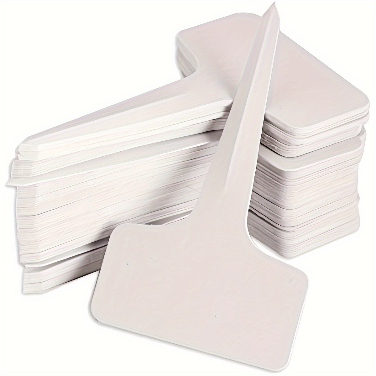 

50pcs White T-type Plant Labels - Weatherproof Garden Markers For Plants, Flowers & Vegetables, 2.4x3.9 Inches