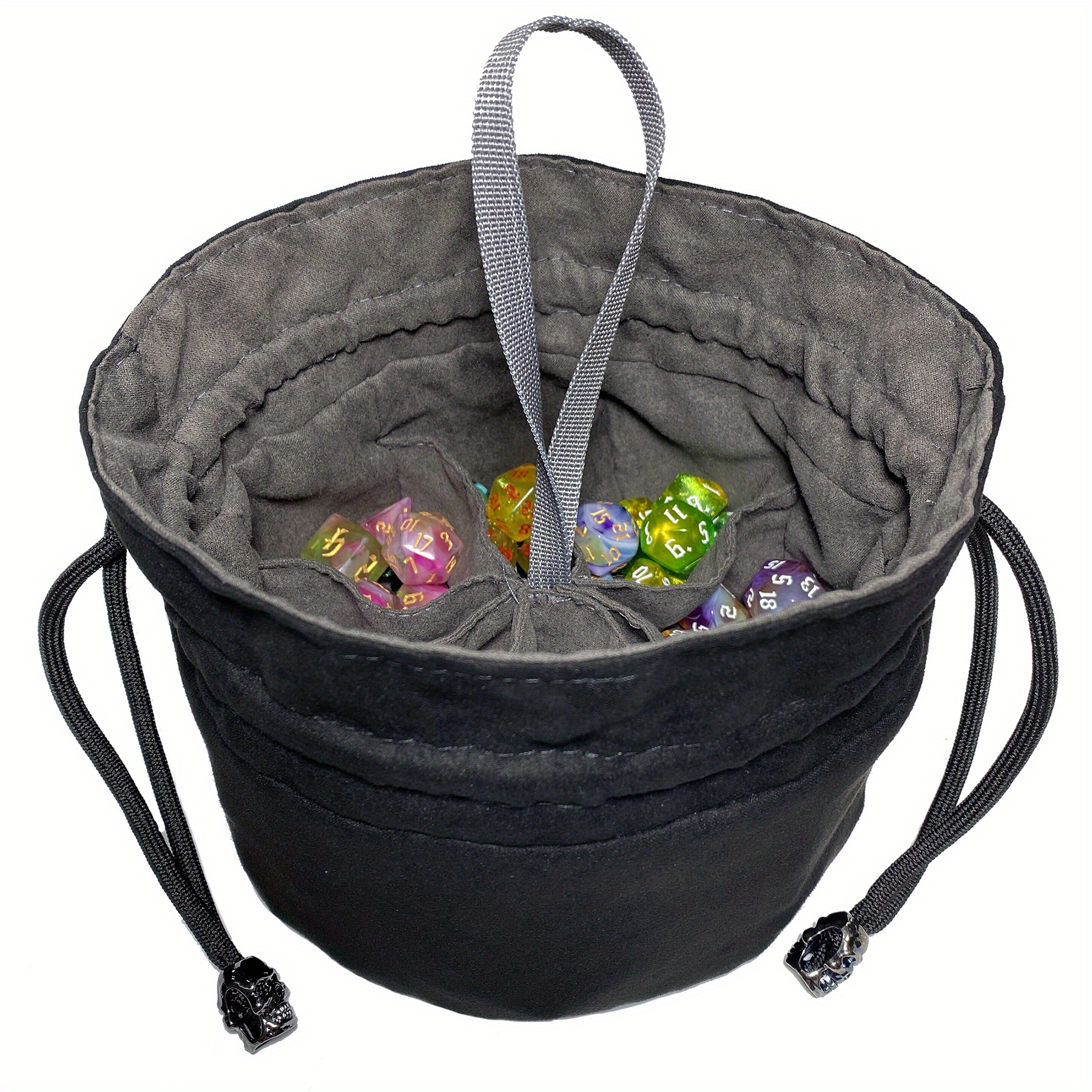 

Large Velvet Dice Bag With Drawstring And Toggle - High-quality Fabric Storage Pouch For Dnd Rpg Gaming Accessories, Unique Design With Spacious Interior