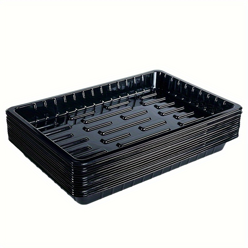 

5 Packs, Black Seedling Trays, 7x10 Inches, Rotating Plant, Flower, Fruit Vegetable Seedling Breeding Trays For Indoor Outdoor Garden Supplies