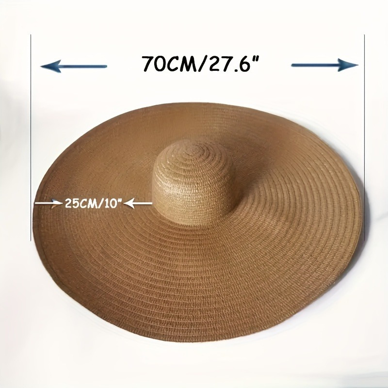 1pc hollow sunshade beach hat straw hat - Temu display picture 2