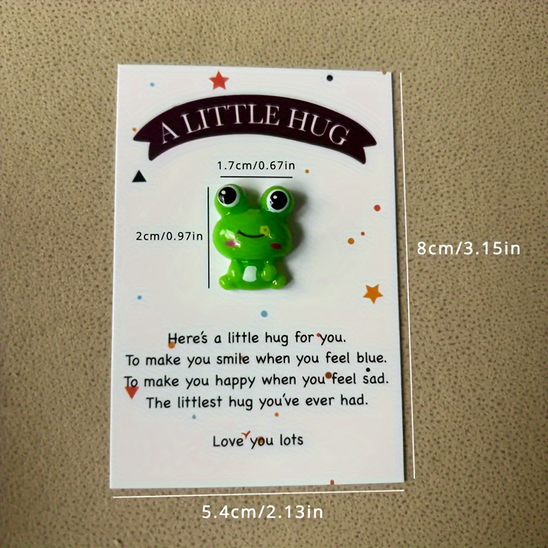 Cute Frog Card Gift Fun Knitted Positive Energy Frog Gift - Temu