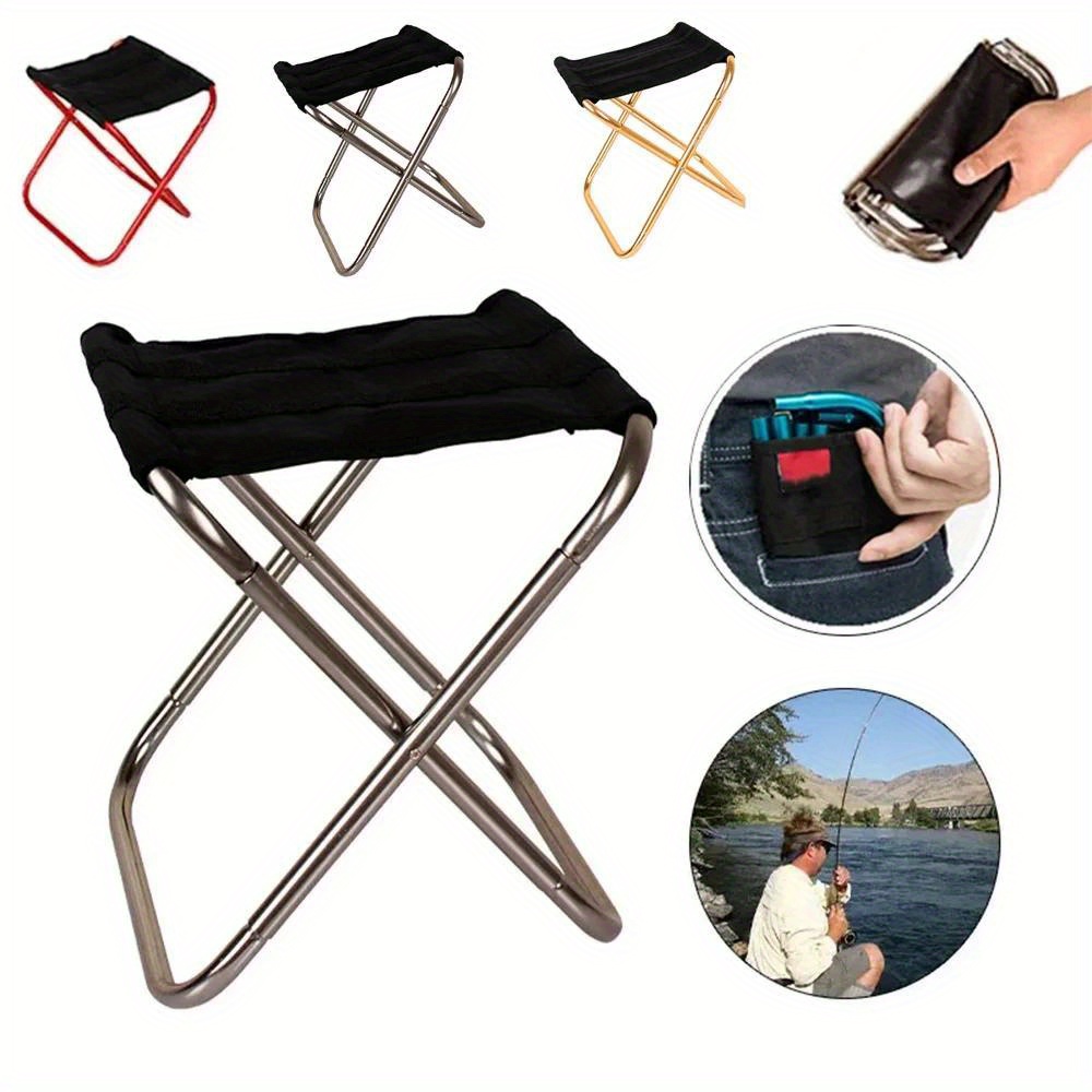 

1pc Folding Small Stool Fishing Chair Aluminum Alloy Outdoor Portable Picnic Folding Chair Ultralight Mini Storage Fishing Chair