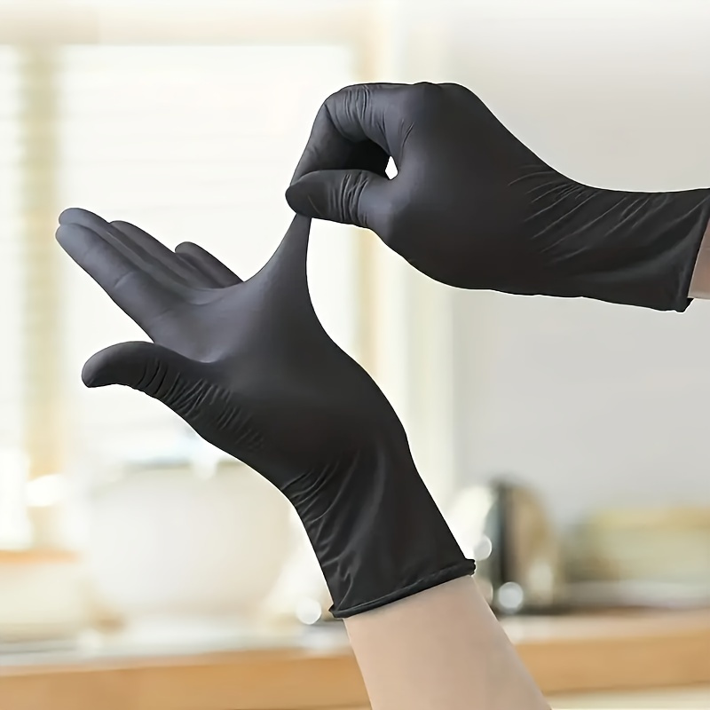 

100pcs Black Vinyl Disposable Gloves - Multipurpose Gloves For Home Cleaning, Food Preparation