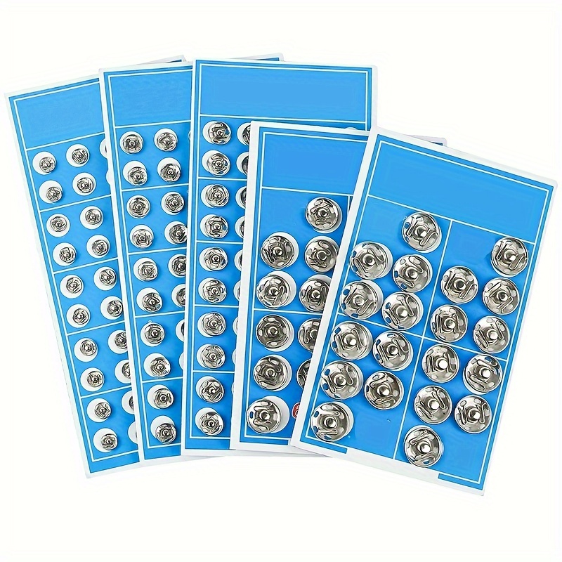 

20/50pcs Metal Snap Fasteners, Silvery Press Buttons, Sewing Clothing Accessories, Embedded Buckle For Wide Use, Durable Studs For Diy Projects And Crafts