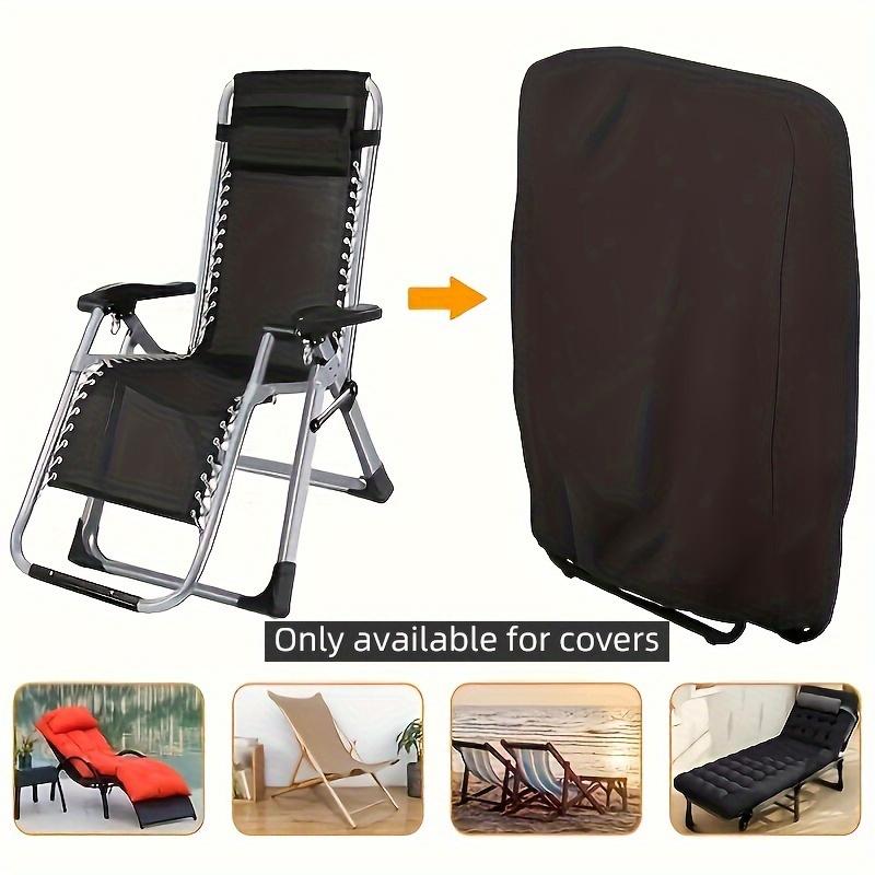 

1pc Waterproof 210d Oxford Cloth Folding Chair Cover - Dustproof & Foldable Storage Bag For Outdoor Furniture