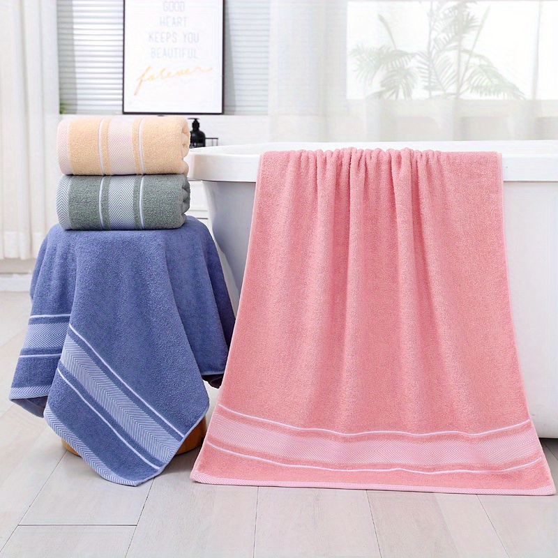 

1pc Cotton Thickened Bath Towels, Soft Absorbent And Quick-drying Bathroom Towels, Beach Towels, Sofa Blankets, Hotel Bath Towels, Bathroom Supplies