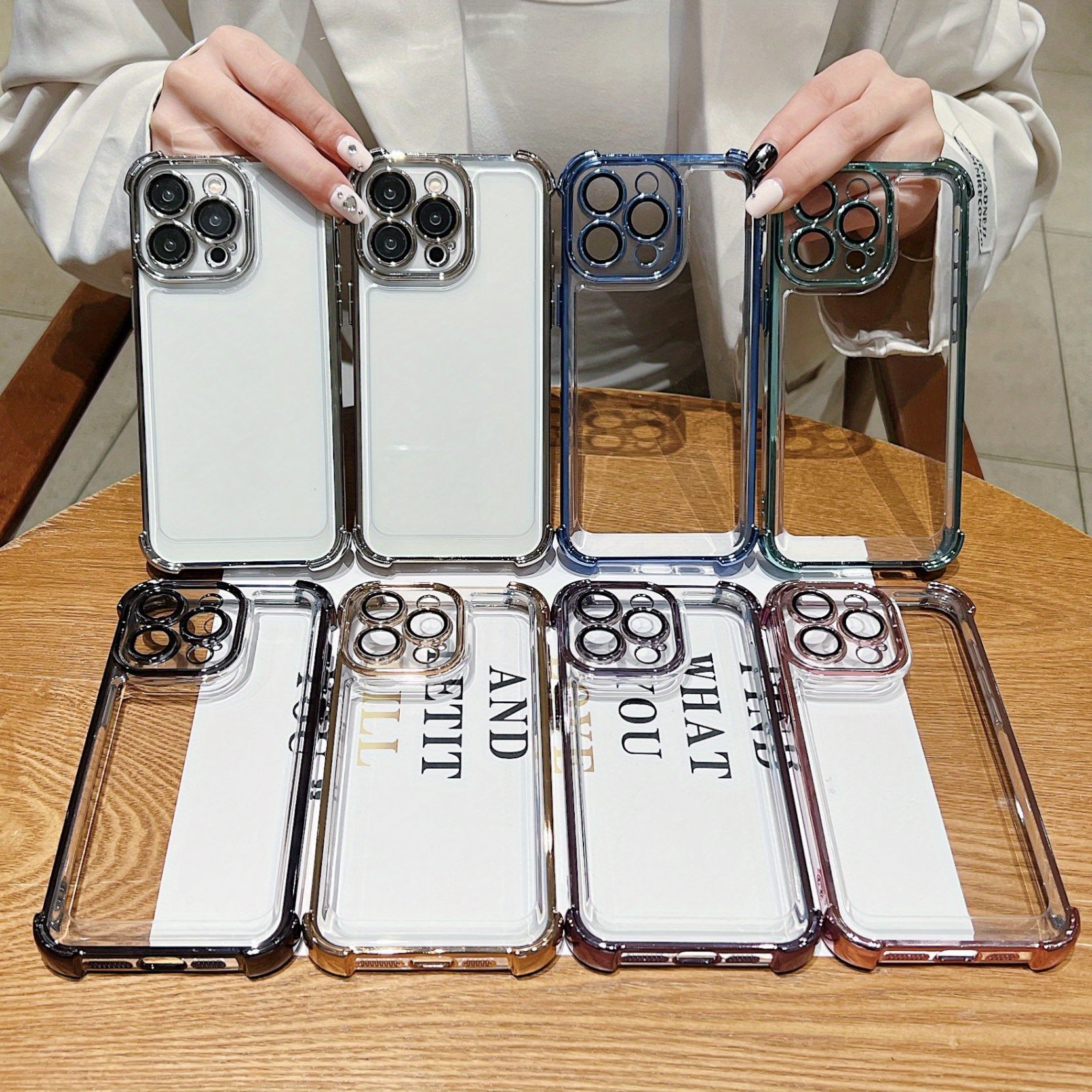 

Transparent Anti-shock Case With Hollow Design, Tpu Full Coverage Protective Cover For 15 14 13 12 11 Pro Max