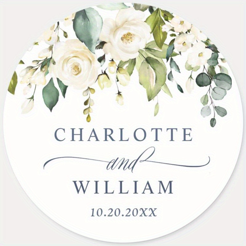 

Personalized Wedding Stickers - Custom Paper Labels For Invitations, Thank You Gifts & Favors With Couples' Names And Dates (set Of Multiple Quantities)