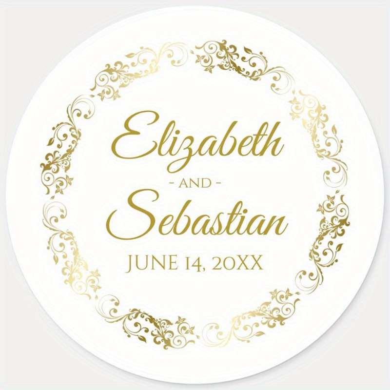 

Customizable Wedding Labels - Elegant Personalized Paper Stickers For Wedding Stationery, Name Tags, Thank You Messages - Ideal For Invitations And Favors