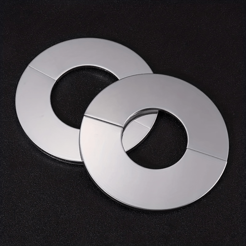 2pcs Stainless Steel Faucet Covers - Decorative Wall & Pipe Blocking For Air Conditioners, Coal Gas Water Heaters, Air-conditioning Hole, Pipe Cover