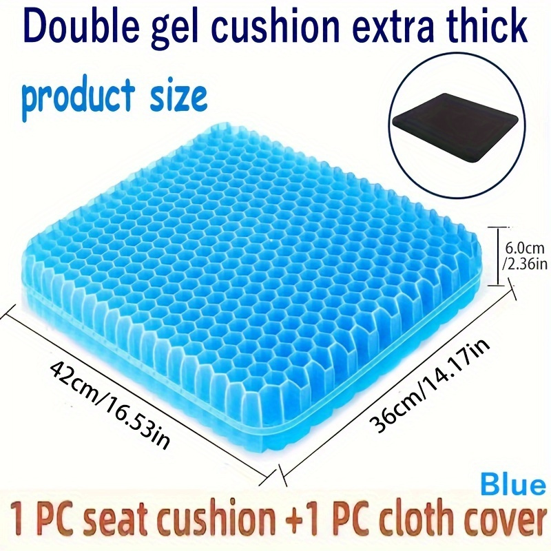 1pc cooling gel seat cushion with cover home car office use hand wash only latex material soft and rectangular targets hip area