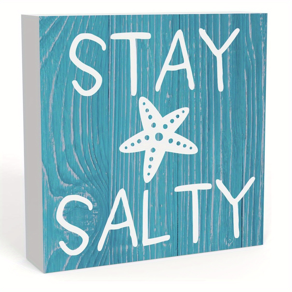 TEMU 1pc,summer Ocean Beach White Starfish Square Foam Pvc Desktop Ornament, Decorations,relaxing Tabletop Home Office Decor,vacation Art Craft