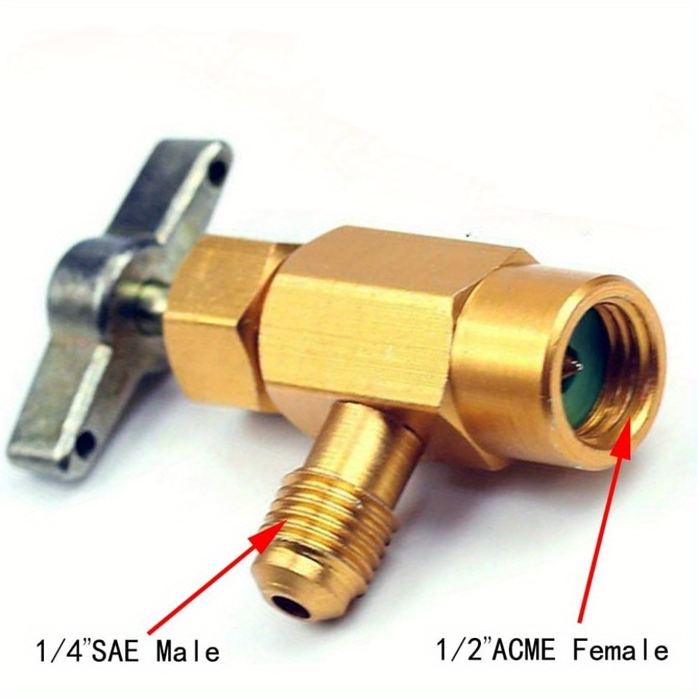 Adaptateur/robinet Ouvre-valve 1/4 SAE Pour Bouteille De Réfrigérant R134A - Neuf, Marque Artudatech